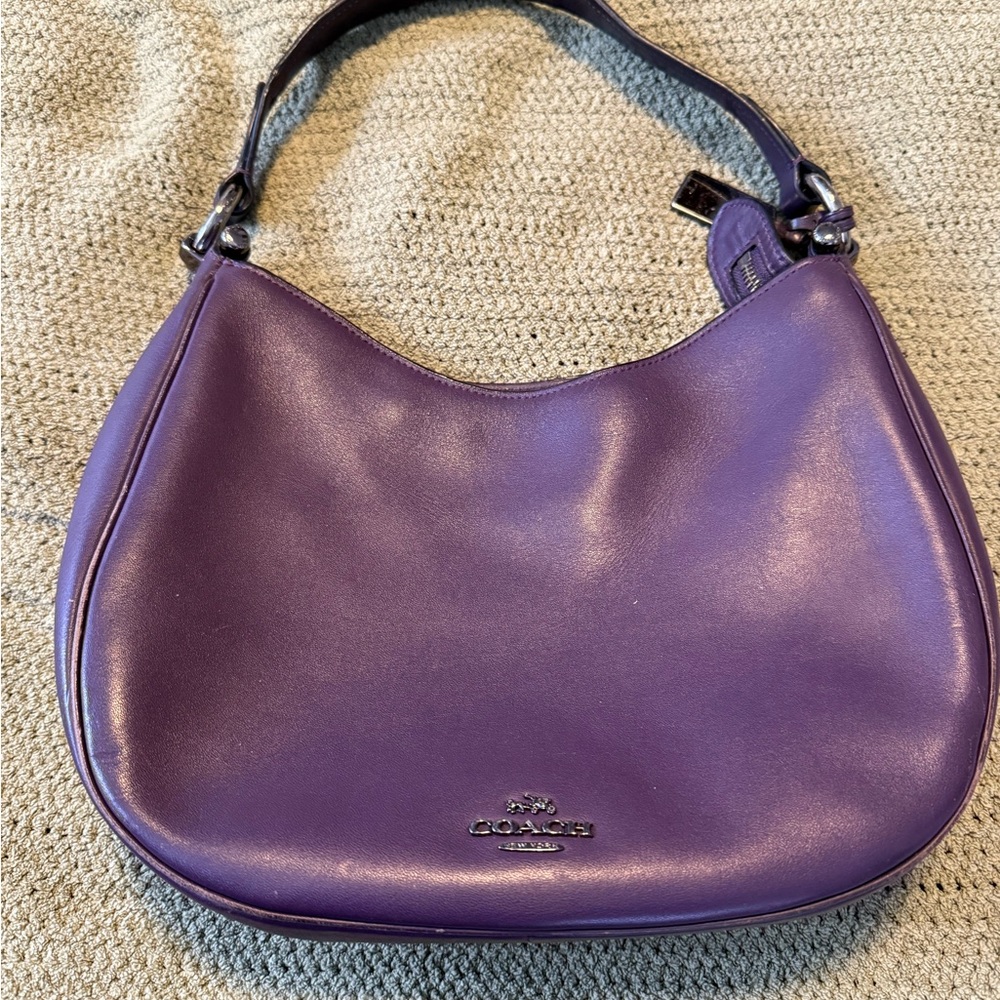 Coach leather Nomad in Rich Purple Leather Hobo Bag